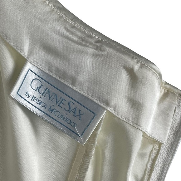 GUNNE SAX VINTAGE STRAPLESS SWEETHEART BASQUE WAIST BOW BACK 80S PROM DRESS - Picture 13 of 13